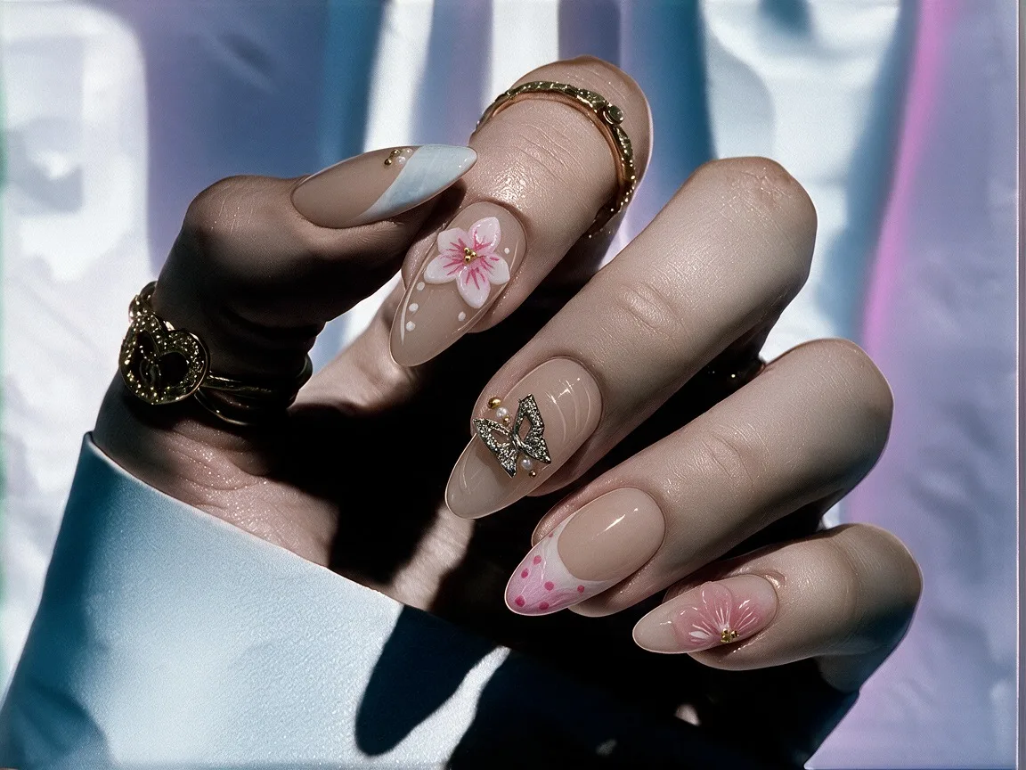 Pixie Petals Hand Made Press On Almond Nails