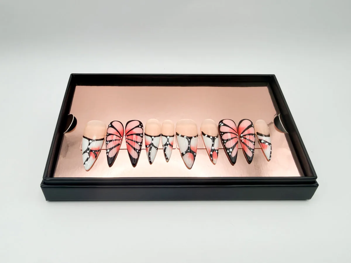 Enchanted Butterfly Hand Made Acrylic Press On Nails