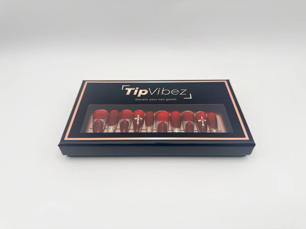 Imperial Ruby Hand Made Stilletto Nails