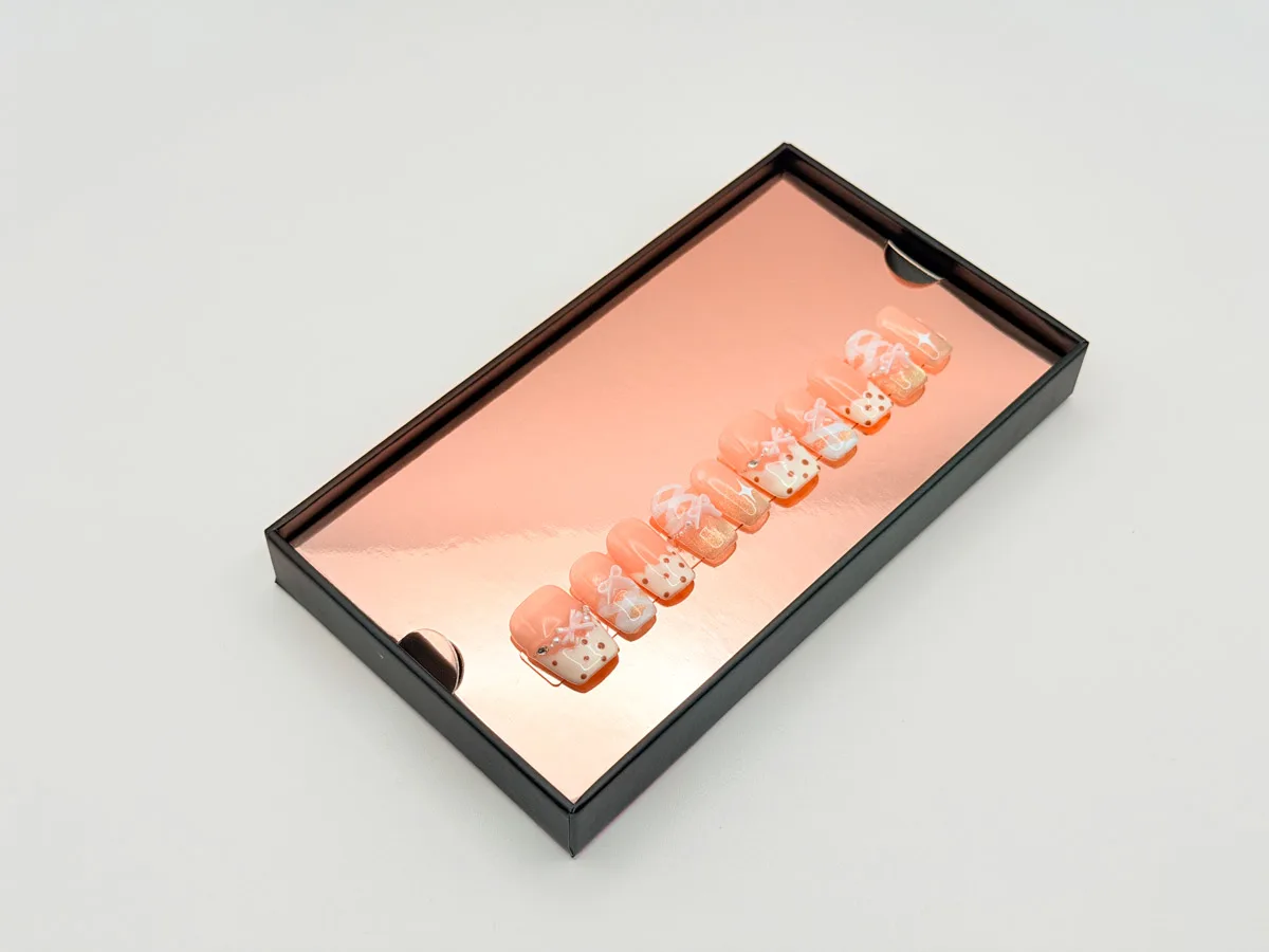 Pink Symphony Hand Made Press On Short Square Nails