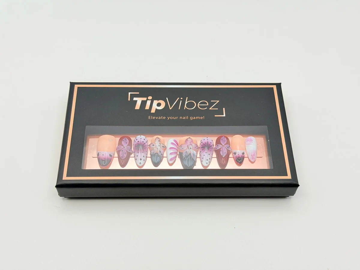 Spotted Fantasy Hand Made Press On Oval Nails