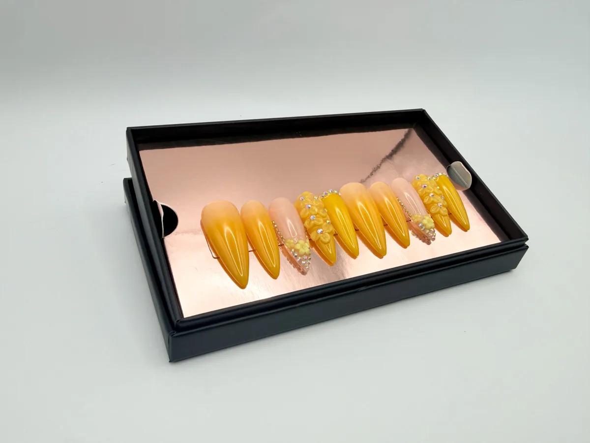 Lemon Drop Hand Made Stilletto Nails