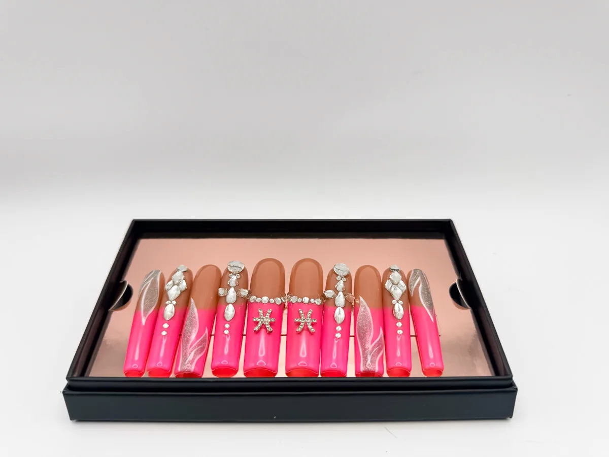 Pink Royalty Hand Made Coffin Nails