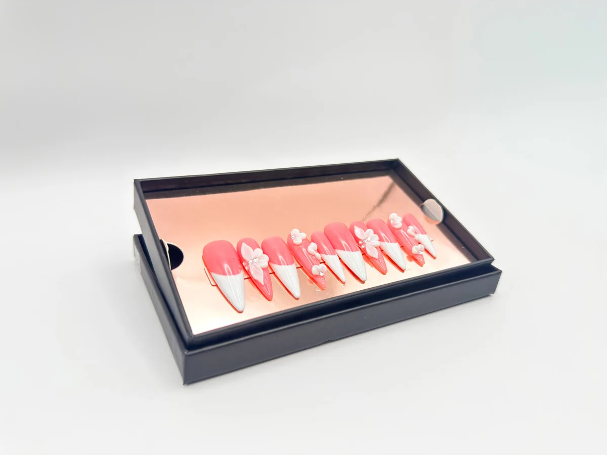 Princess Petals Hand Made Stilletto Nails