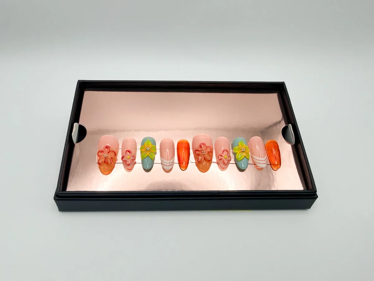 Amber Meadow Hand Made Ovals Nails