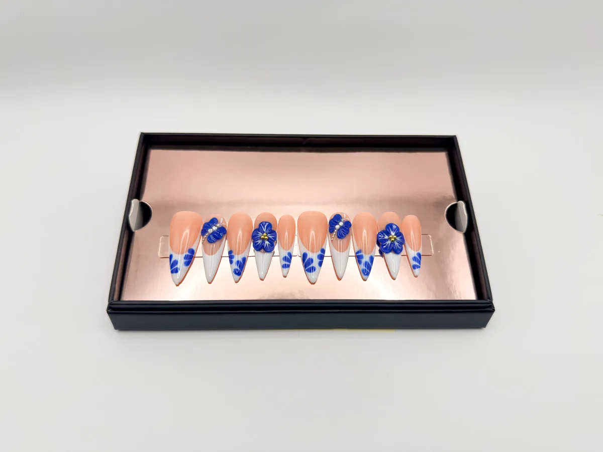 Majestic Blossom Hand Made Stilletto Nails