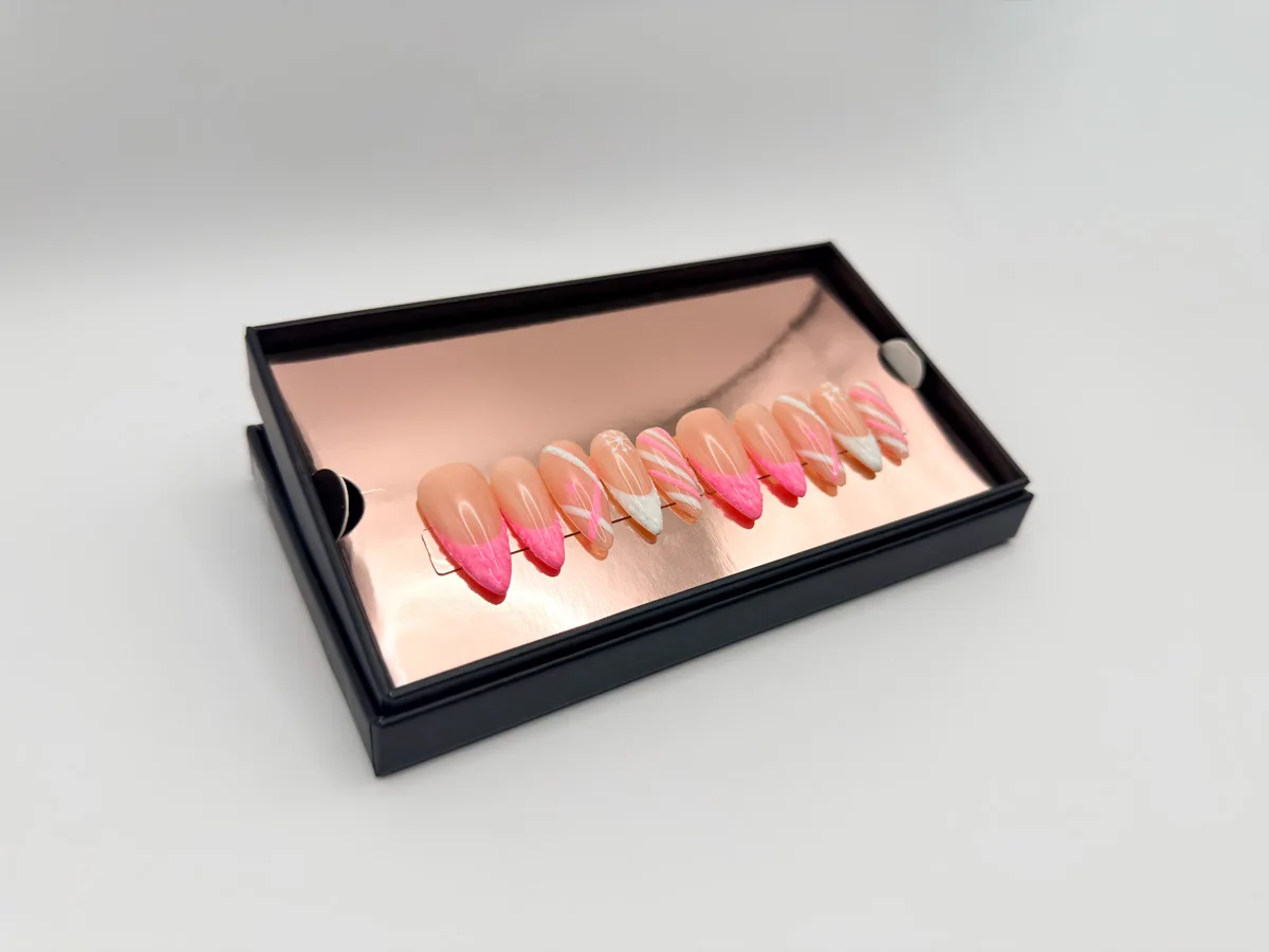 Swirl Pop Hand Made Stilletto Nails