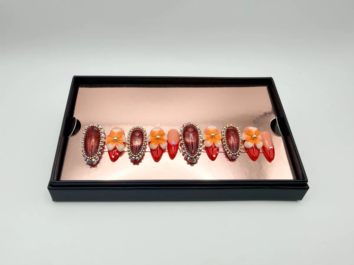 Regal Dahlia Hand Made Nails