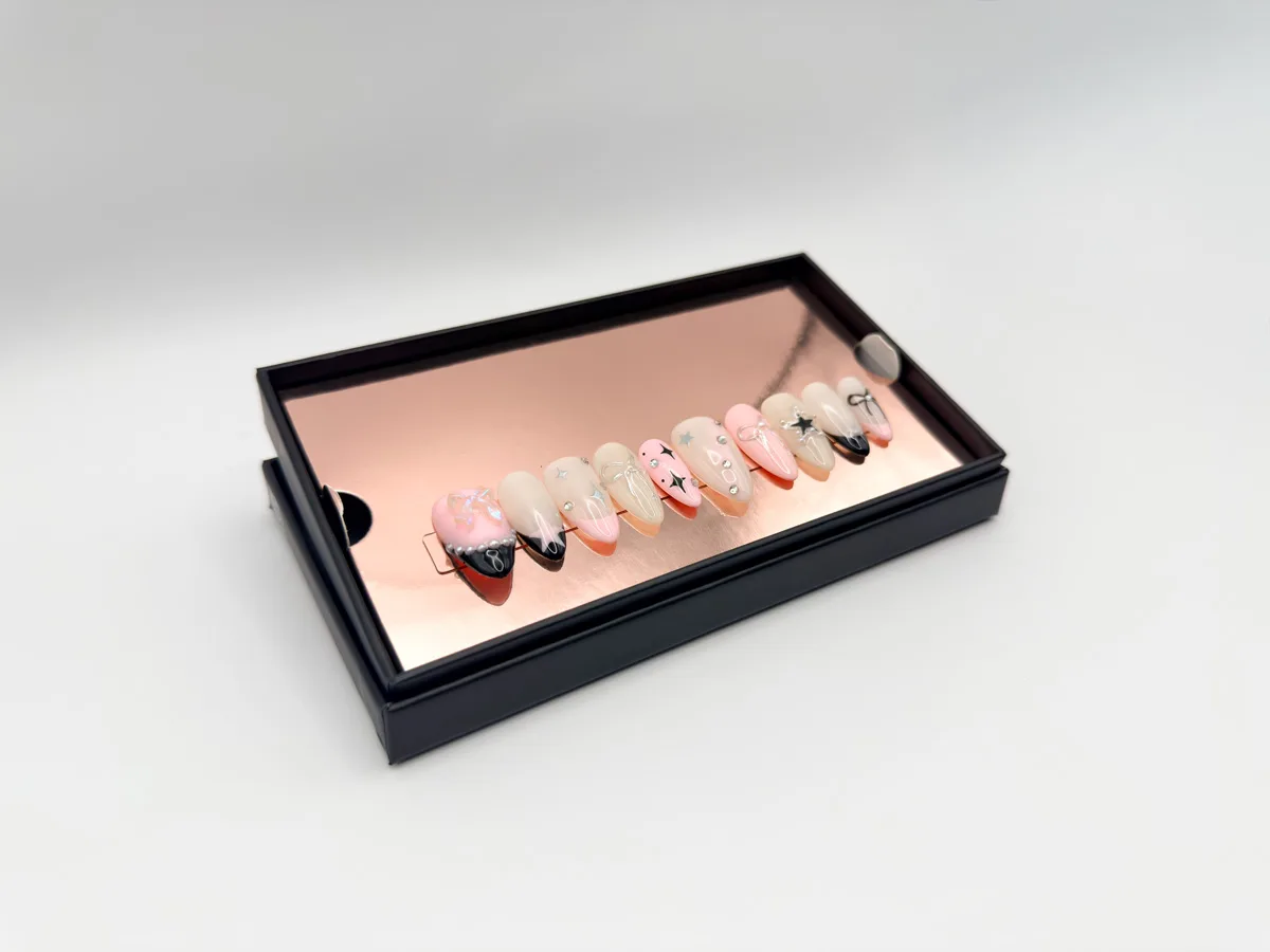 Sparkling Stardust Hand Made Stilletto Nails