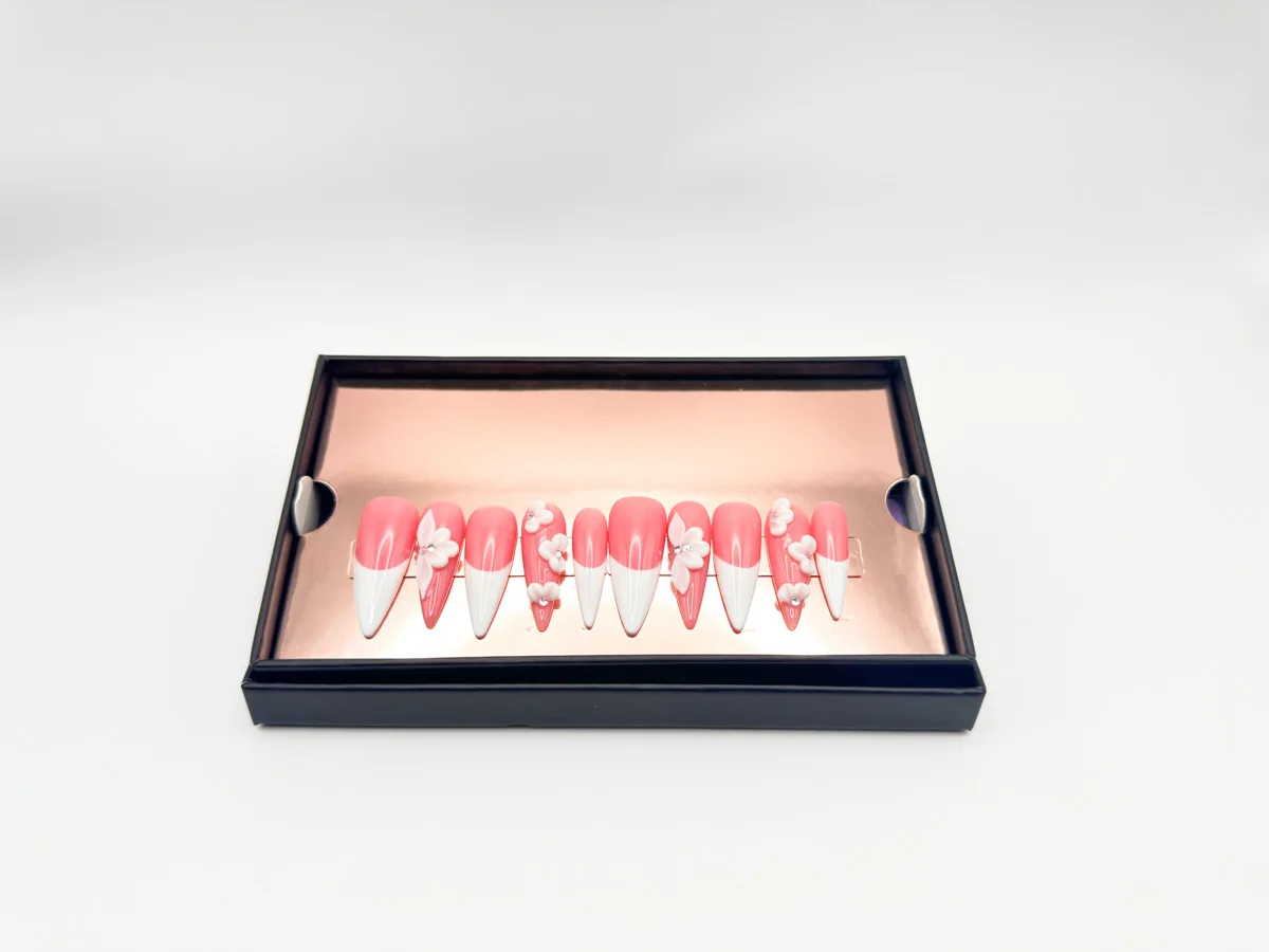 Princess Petals Hand Made Stilletto Nails