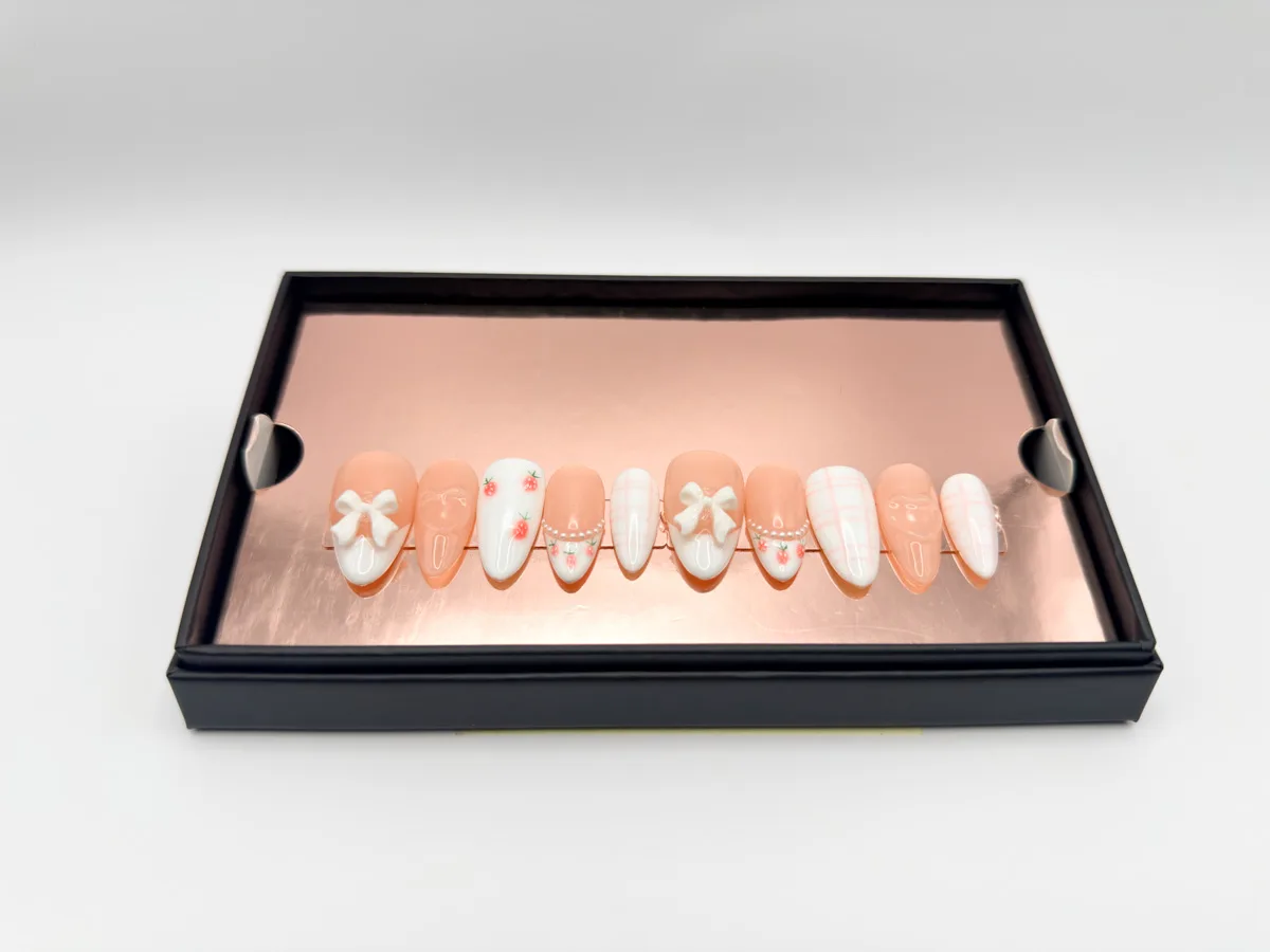 Strawberry Doll Hand Made Stilletto Nails