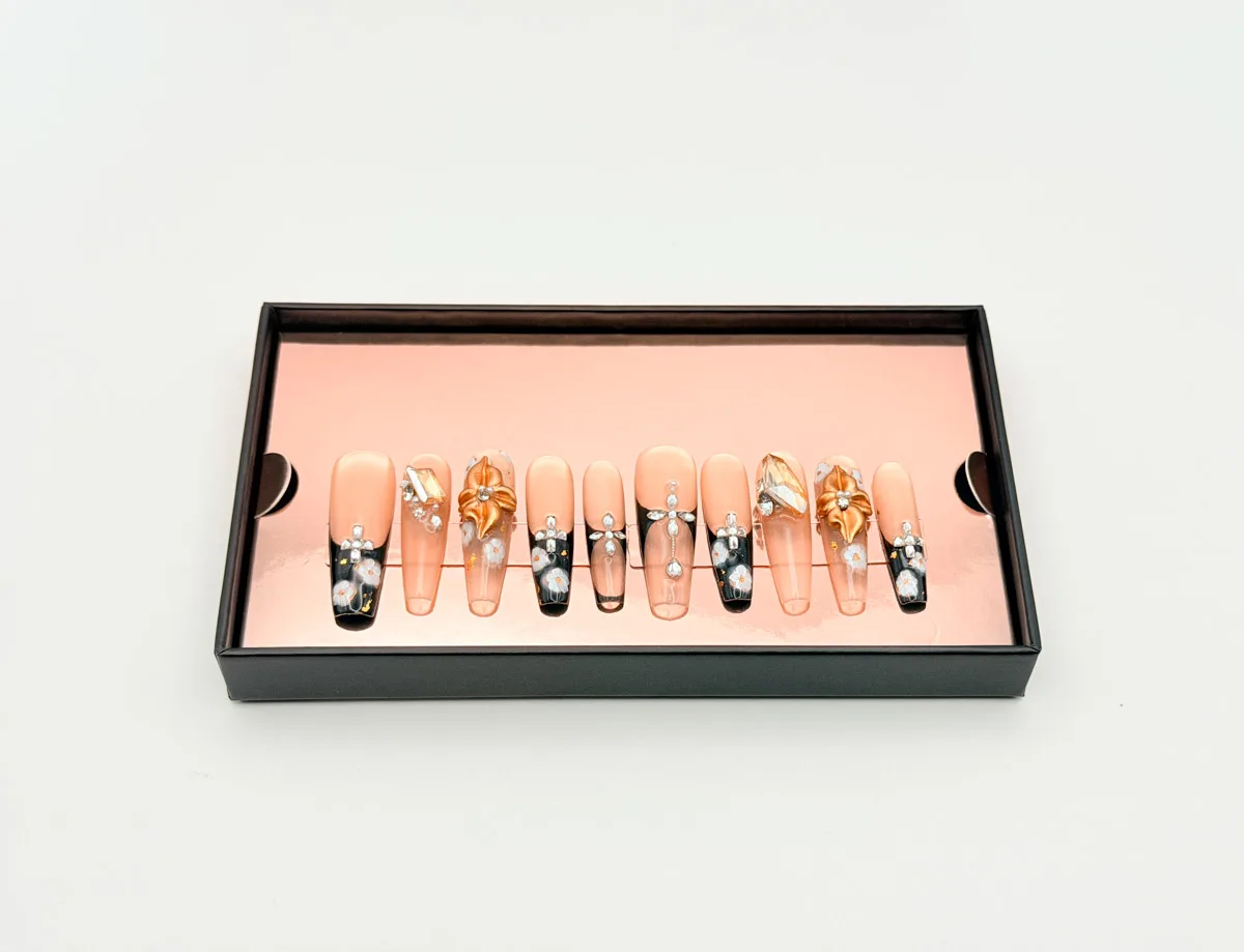 Divine Majesty Hand Made Press On Coffin Nails