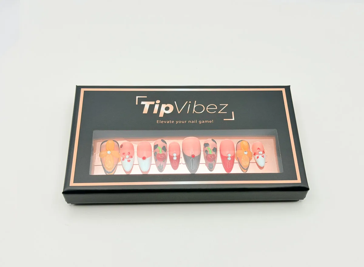 Forbidden Fruit Hand Made Press On Oval Nails
