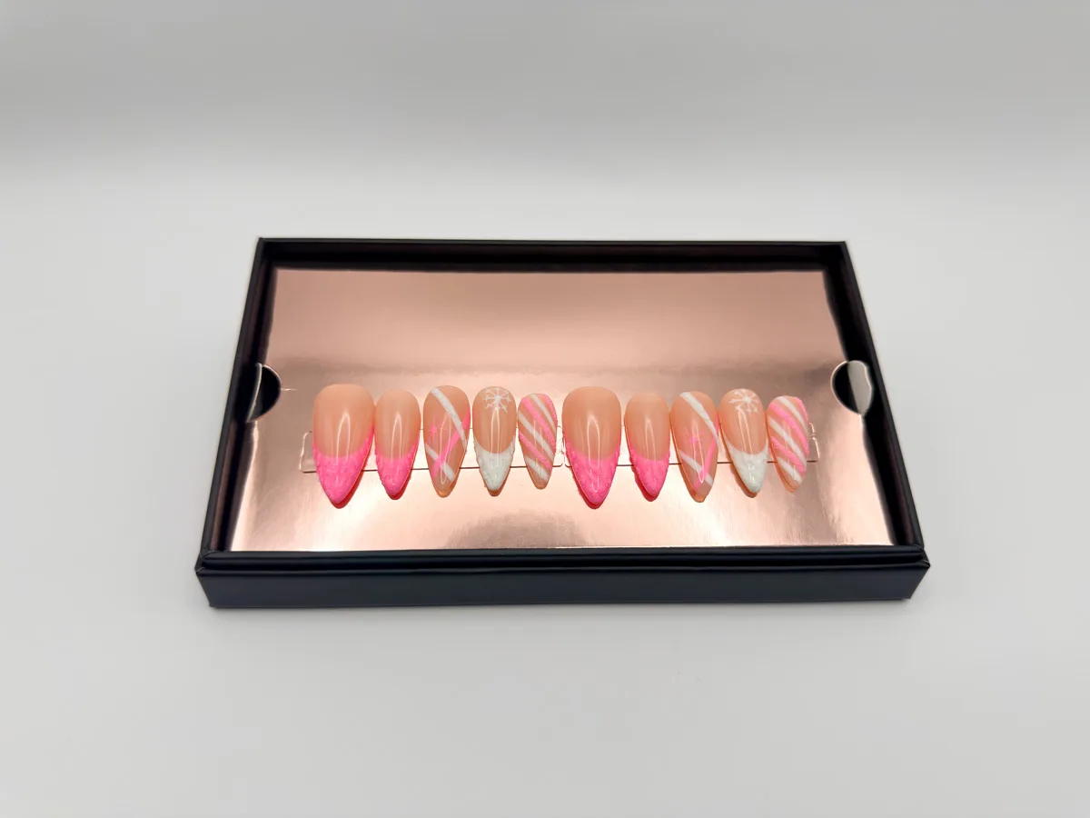 Swirl Pop Hand Made Stilletto Nails