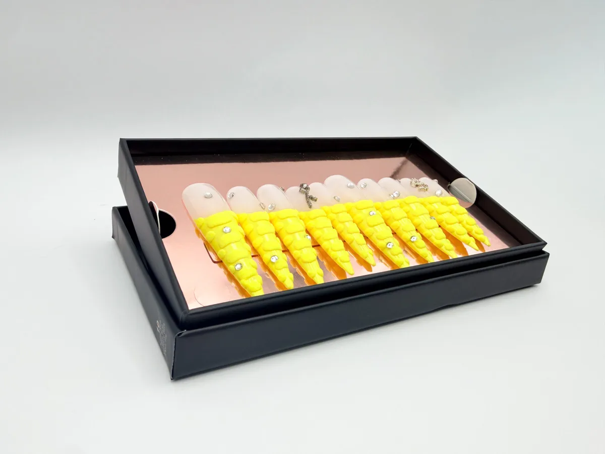 Pineapple Twist Hand Made Stilletto Nails