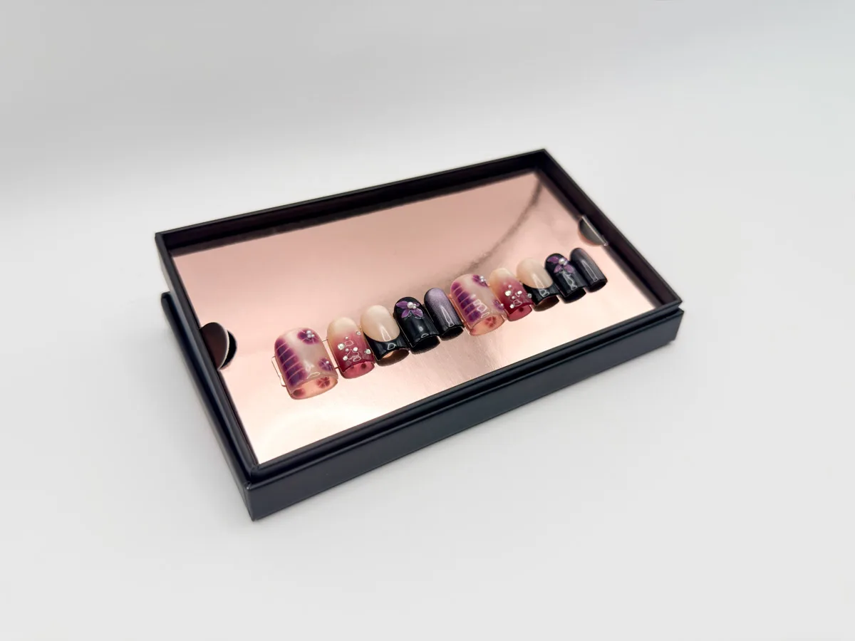 Berry Twilight Hand Made Press On Square Nails