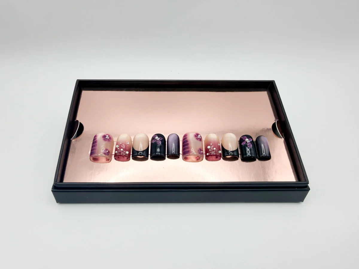 Berry Twilight Hand Made Press On Square Nails