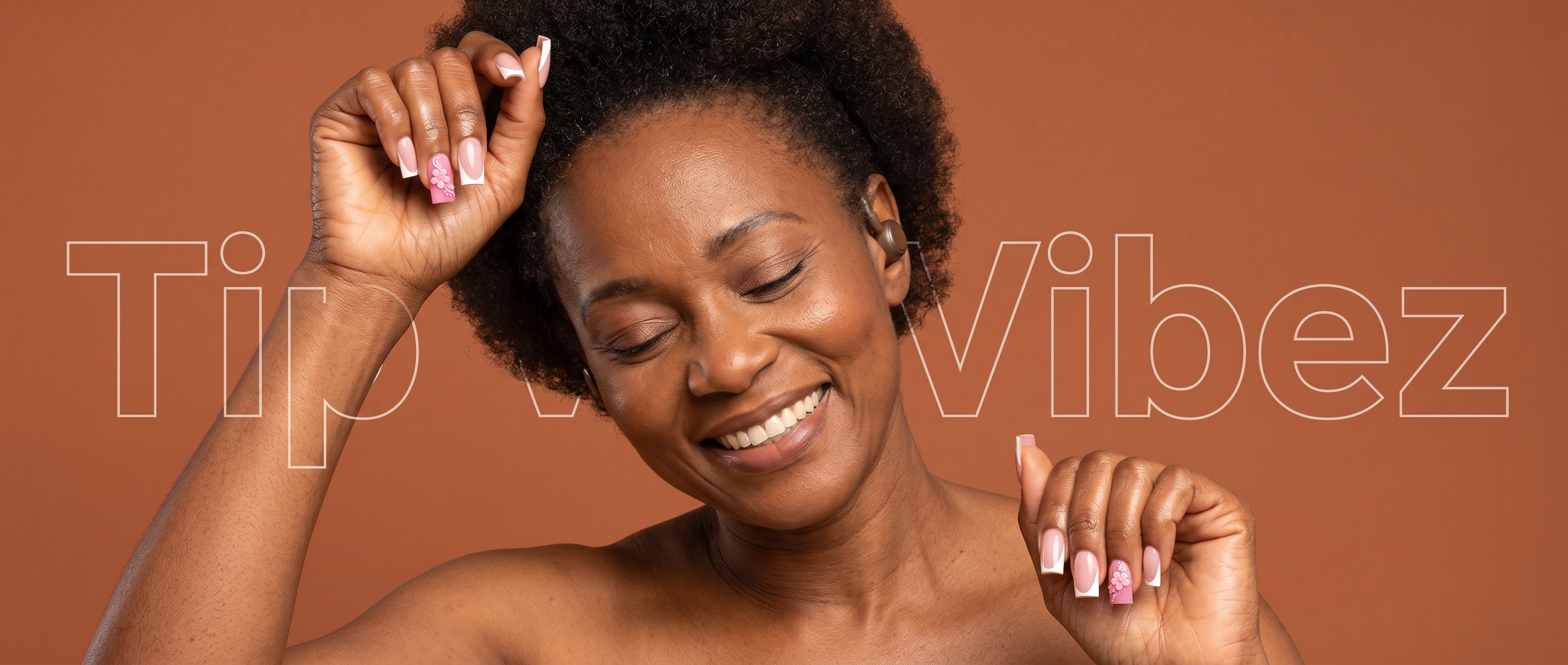 Middle Aged Woman with Nail Tips
